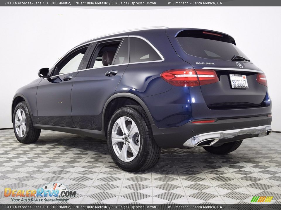 2018 Mercedes-Benz GLC 300 4Matic Brilliant Blue Metallic / Silk Beige/Espresso Brown Photo #4