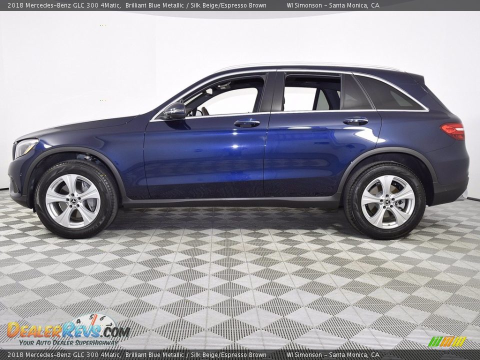 2018 Mercedes-Benz GLC 300 4Matic Brilliant Blue Metallic / Silk Beige/Espresso Brown Photo #5