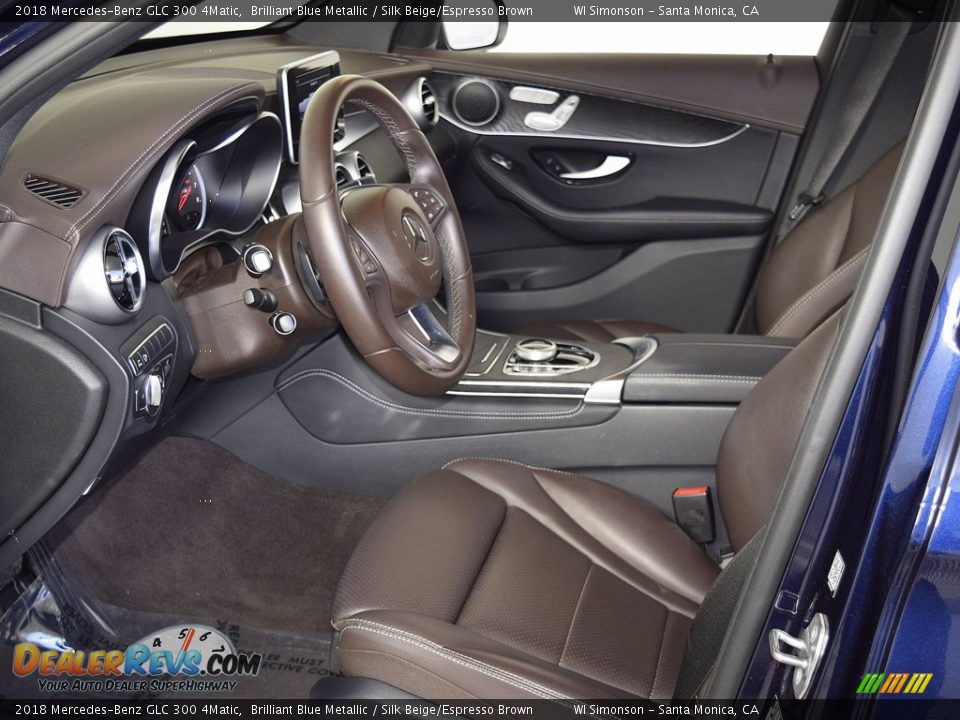 2018 Mercedes-Benz GLC 300 4Matic Brilliant Blue Metallic / Silk Beige/Espresso Brown Photo #9