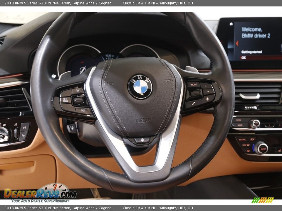 2018 BMW 5 Series 530i xDrive Sedan Alpine White / Cognac Photo #7