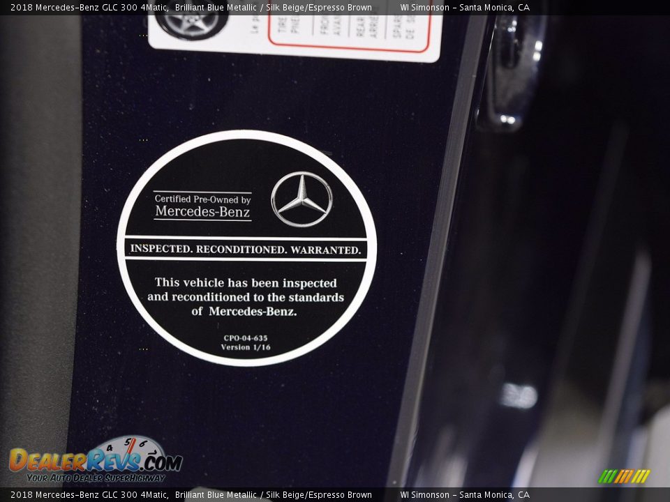 2018 Mercedes-Benz GLC 300 4Matic Brilliant Blue Metallic / Silk Beige/Espresso Brown Photo #26