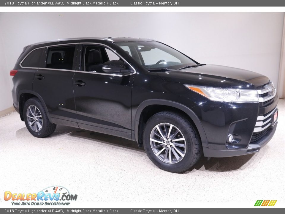2018 Toyota Highlander XLE AWD Midnight Black Metallic / Black Photo #1