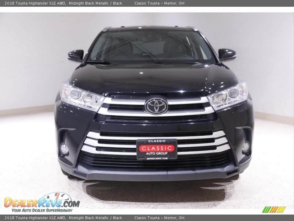2018 Toyota Highlander XLE AWD Midnight Black Metallic / Black Photo #2