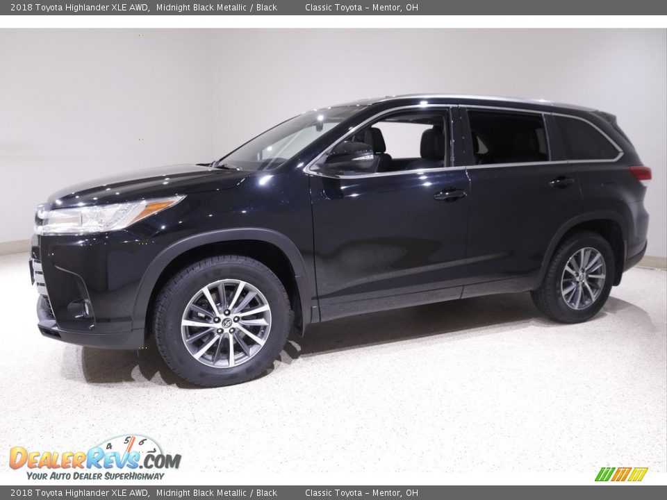 2018 Toyota Highlander XLE AWD Midnight Black Metallic / Black Photo #3