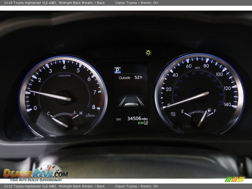 2018 Toyota Highlander XLE AWD Midnight Black Metallic / Black Photo #8