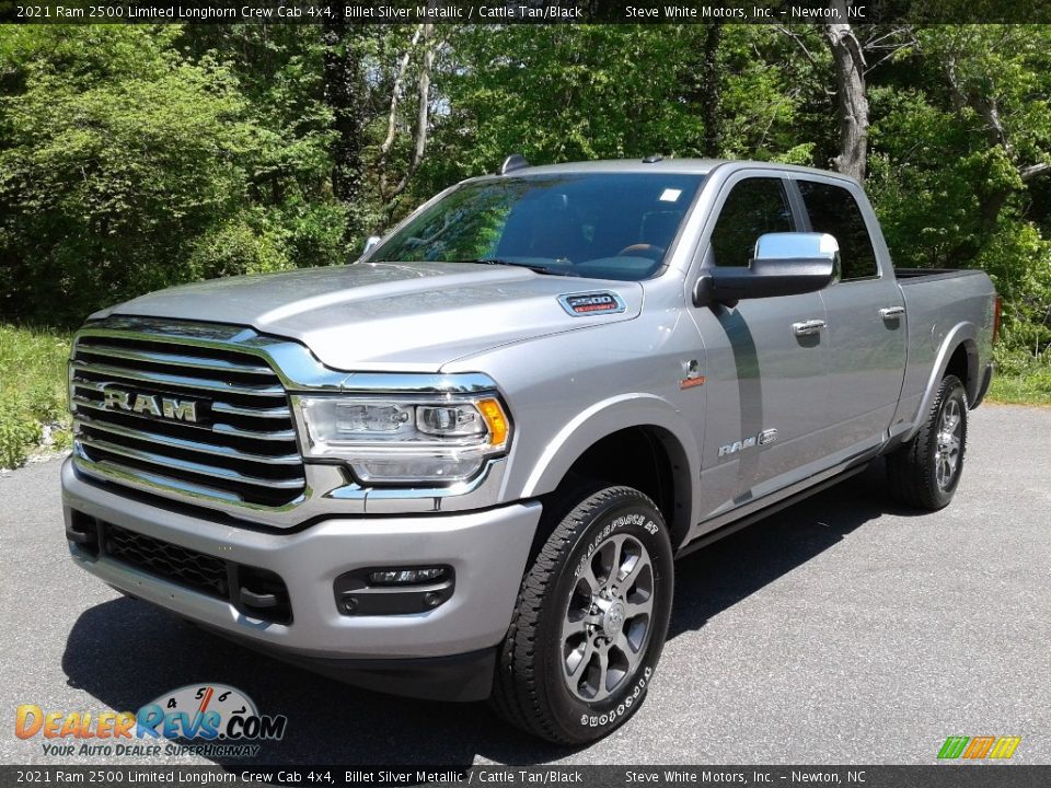 2021 Ram 2500 Limited Longhorn Crew Cab 4x4 Billet Silver Metallic / Cattle Tan/Black Photo #2