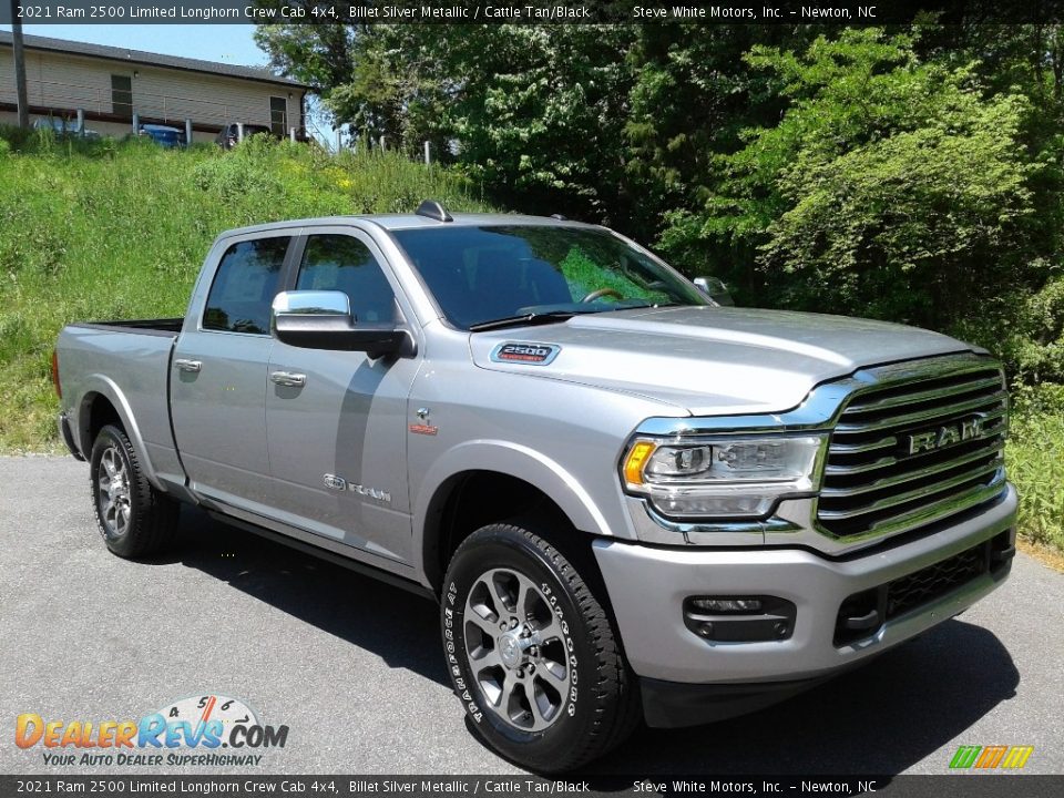 2021 Ram 2500 Limited Longhorn Crew Cab 4x4 Billet Silver Metallic / Cattle Tan/Black Photo #5