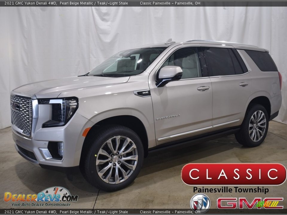 2021 GMC Yukon Denali 4WD Pearl Beige Metallic / Teak/­Light Shale Photo #1