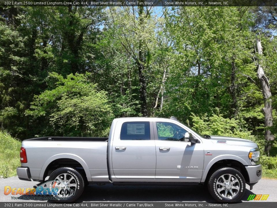 2021 Ram 2500 Limited Longhorn Crew Cab 4x4 Billet Silver Metallic / Cattle Tan/Black Photo #6