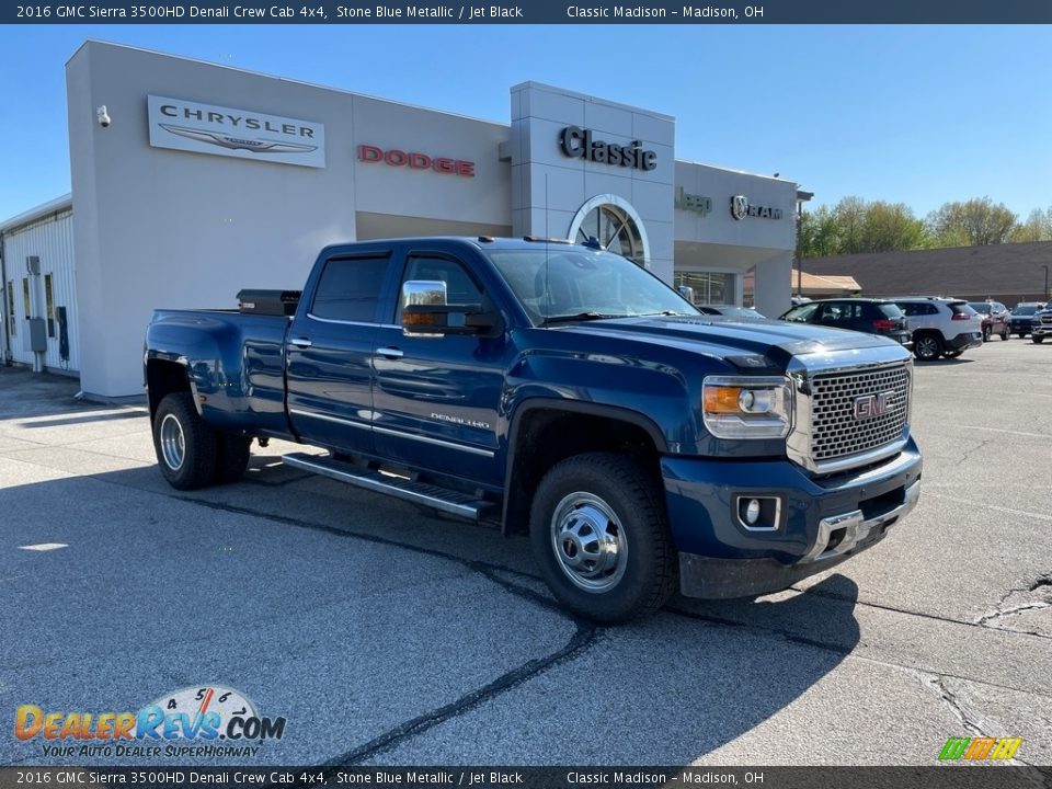 2016 GMC Sierra 3500HD Denali Crew Cab 4x4 Stone Blue Metallic / Jet Black Photo #1