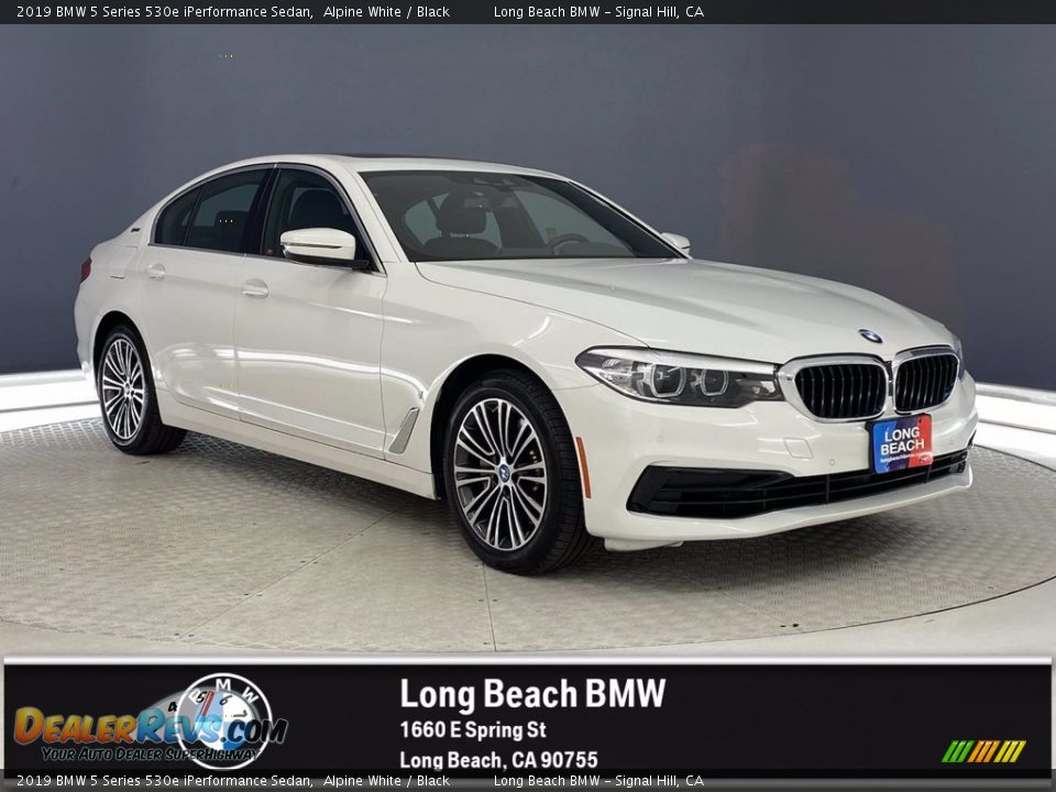 2019 BMW 5 Series 530e iPerformance Sedan Alpine White / Black Photo #1