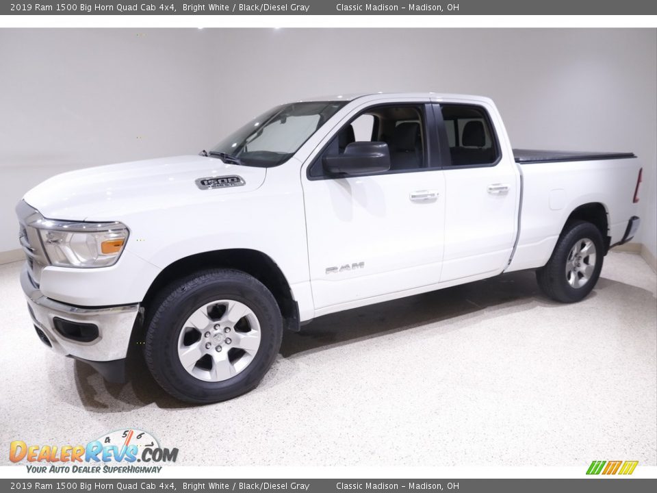 2019 Ram 1500 Big Horn Quad Cab 4x4 Bright White / Black/Diesel Gray Photo #3