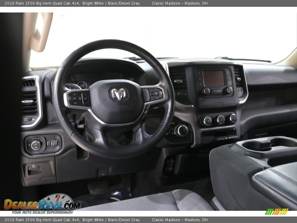 2019 Ram 1500 Big Horn Quad Cab 4x4 Bright White / Black/Diesel Gray Photo #6
