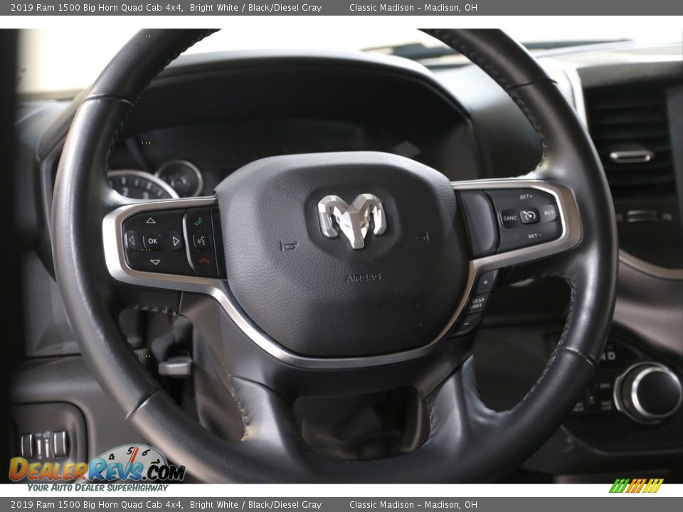 2019 Ram 1500 Big Horn Quad Cab 4x4 Bright White / Black/Diesel Gray Photo #7