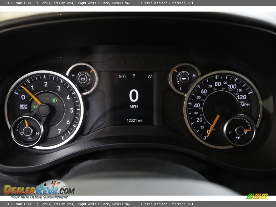 2019 Ram 1500 Big Horn Quad Cab 4x4 Bright White / Black/Diesel Gray Photo #8