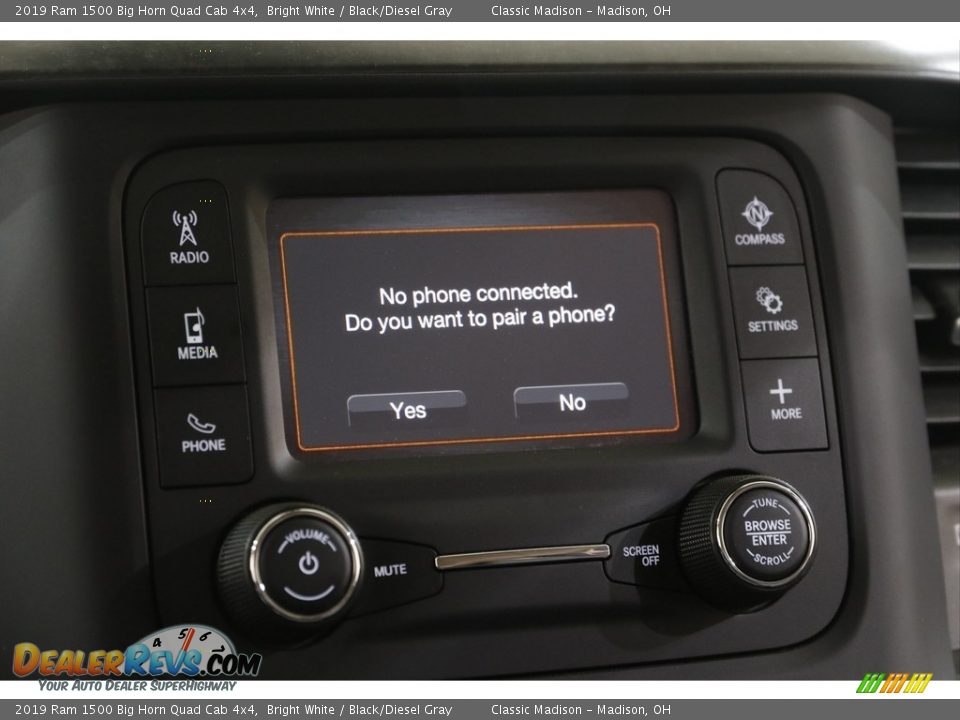 2019 Ram 1500 Big Horn Quad Cab 4x4 Bright White / Black/Diesel Gray Photo #12