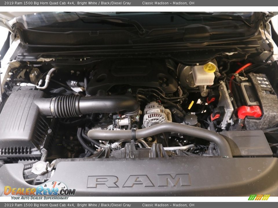 2019 Ram 1500 Big Horn Quad Cab 4x4 Bright White / Black/Diesel Gray Photo #18
