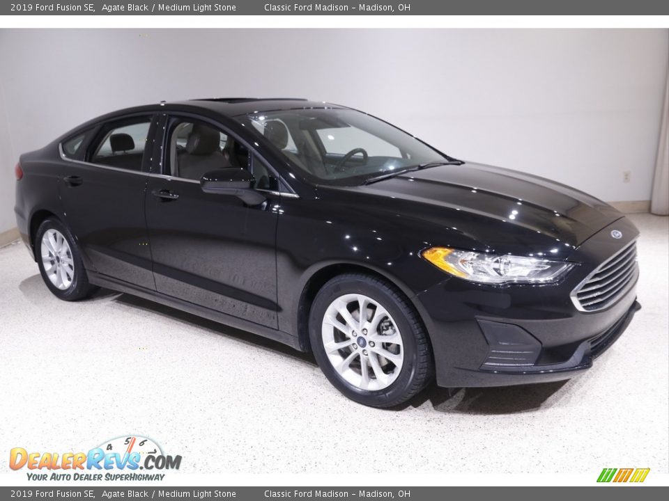 2019 Ford Fusion SE Agate Black / Medium Light Stone Photo #1