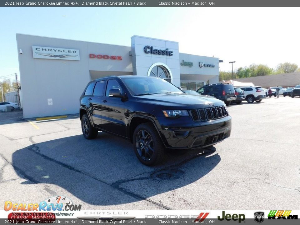 2021 Jeep Grand Cherokee Limited 4x4 Diamond Black Crystal Pearl / Black Photo #1