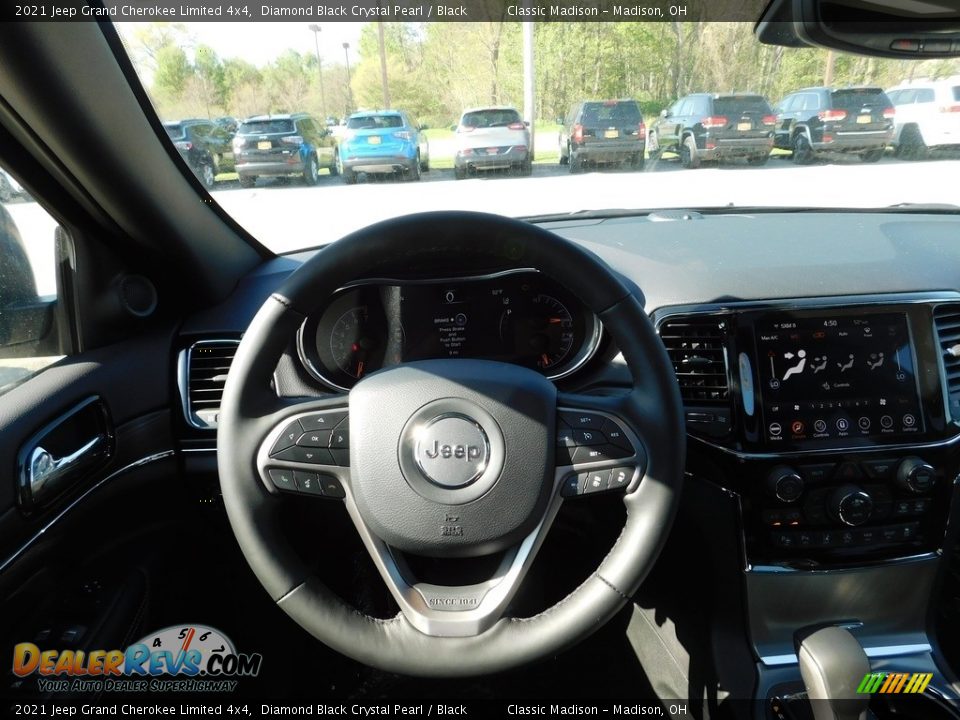 2021 Jeep Grand Cherokee Limited 4x4 Diamond Black Crystal Pearl / Black Photo #12