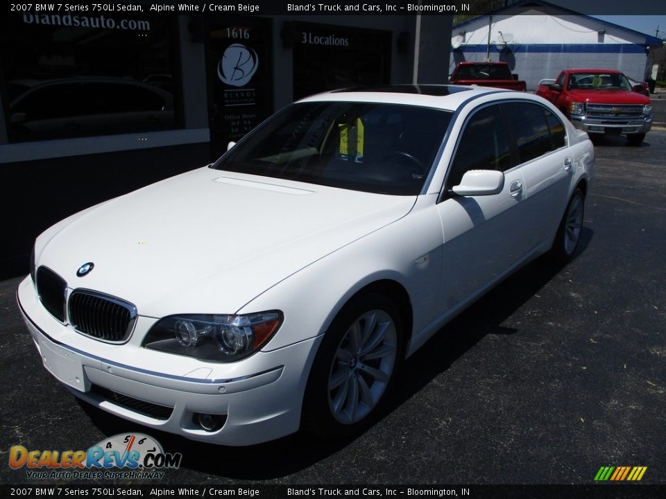 2007 BMW 7 Series 750Li Sedan Alpine White / Cream Beige Photo #2