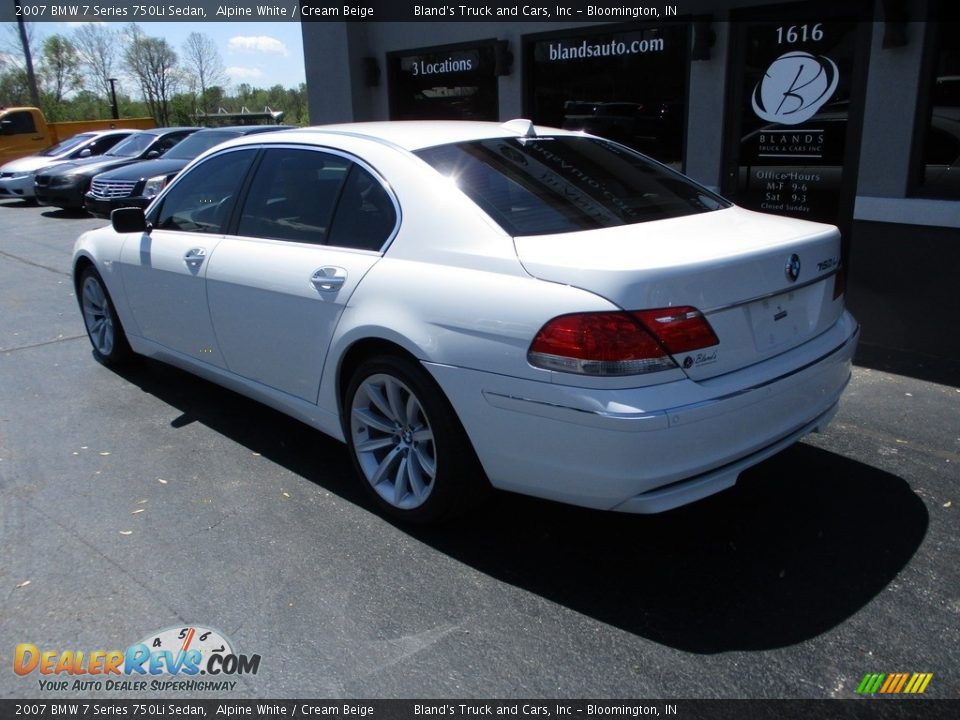 2007 BMW 7 Series 750Li Sedan Alpine White / Cream Beige Photo #3