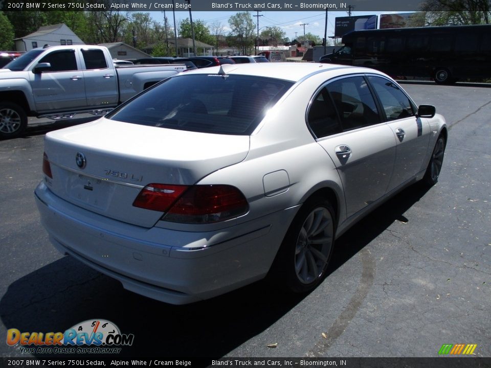 2007 BMW 7 Series 750Li Sedan Alpine White / Cream Beige Photo #4