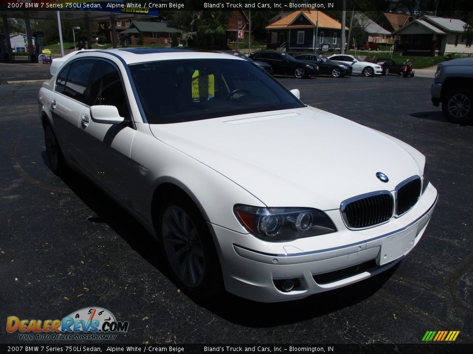 2007 BMW 7 Series 750Li Sedan Alpine White / Cream Beige Photo #5