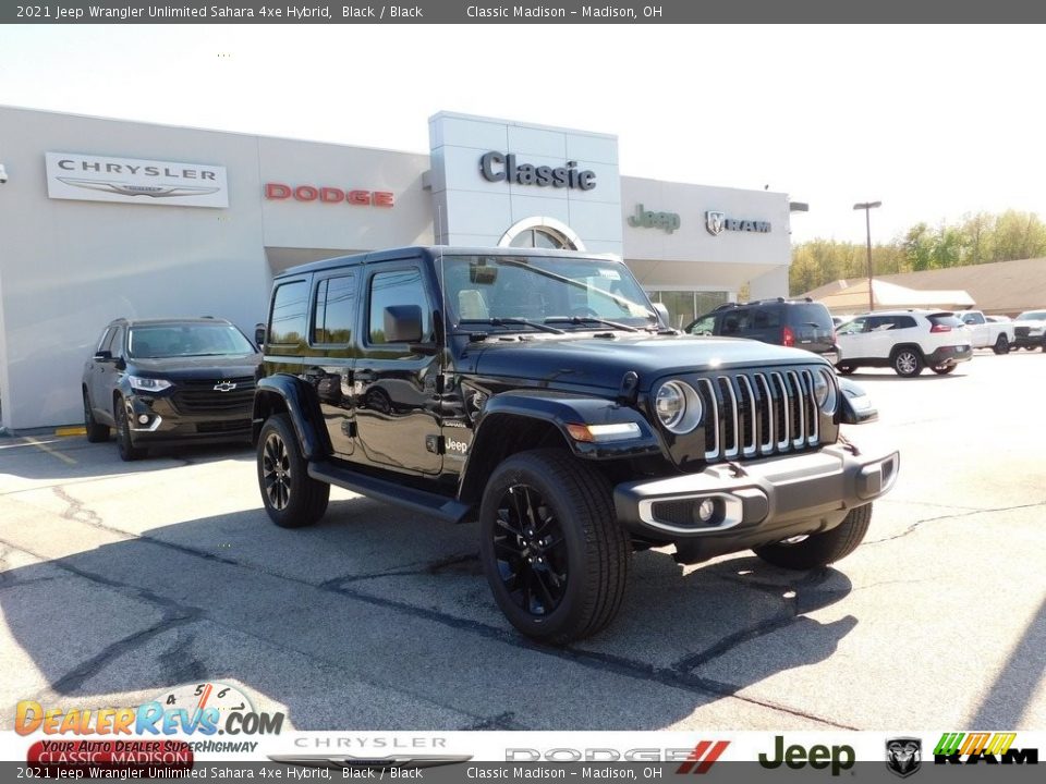 2021 Jeep Wrangler Unlimited Sahara 4xe Hybrid Black / Black Photo #1