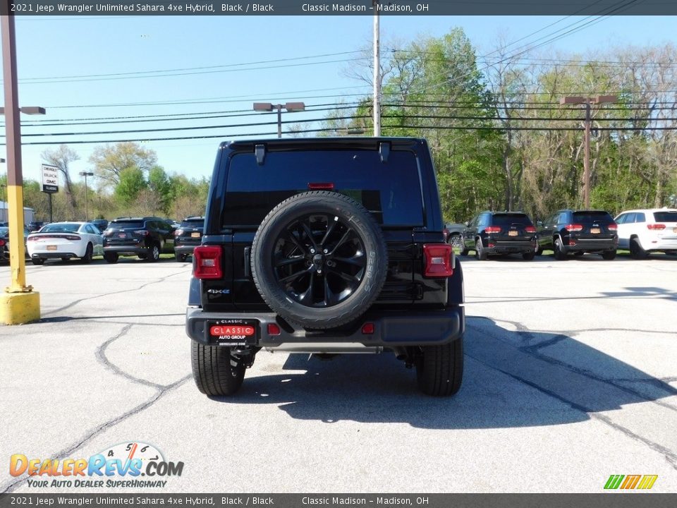 2021 Jeep Wrangler Unlimited Sahara 4xe Hybrid Black / Black Photo #4