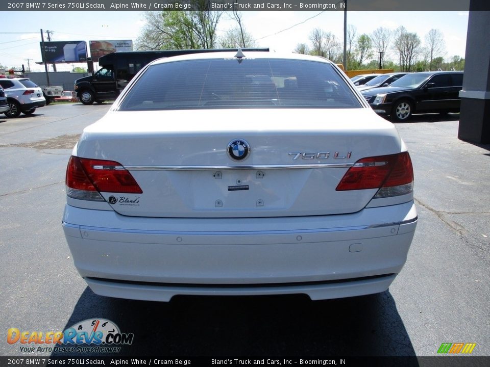 2007 BMW 7 Series 750Li Sedan Alpine White / Cream Beige Photo #27