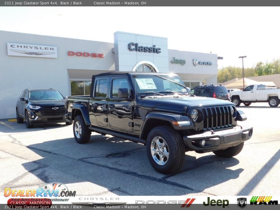 2021 Jeep Gladiator Sport 4x4 Black / Black Photo #1