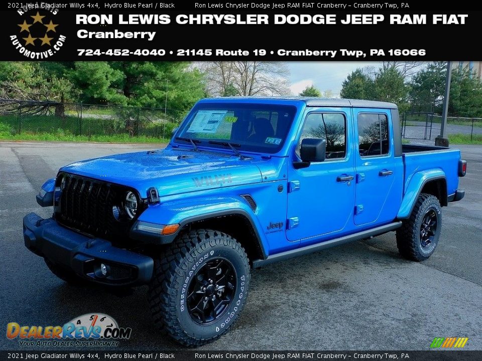 2021 Jeep Gladiator Willys 4x4 Hydro Blue Pearl / Black Photo #1