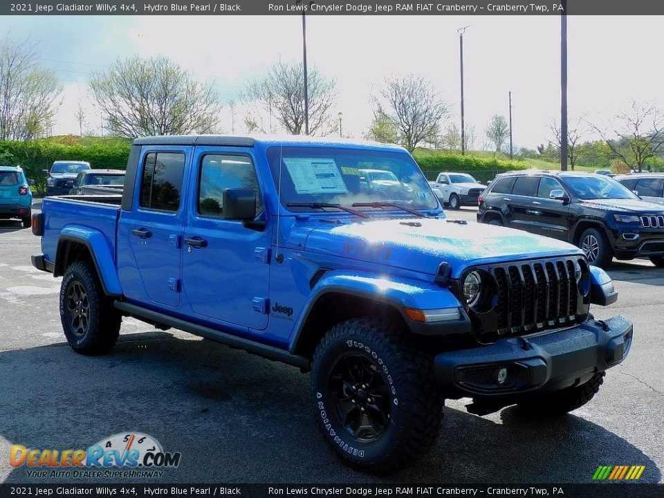 2021 Jeep Gladiator Willys 4x4 Hydro Blue Pearl / Black Photo #3