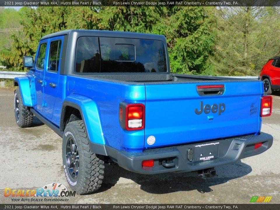 2021 Jeep Gladiator Willys 4x4 Hydro Blue Pearl / Black Photo #7