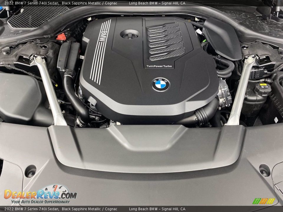 2022 BMW 7 Series 740i Sedan Black Sapphire Metallic / Cognac Photo #9