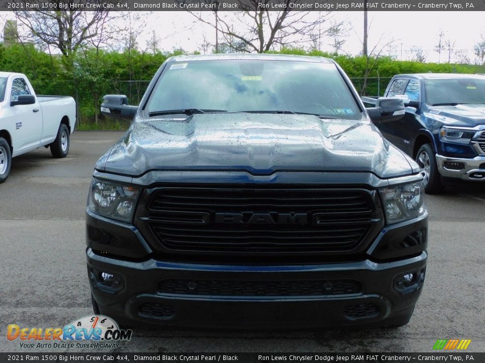 2021 Ram 1500 Big Horn Crew Cab 4x4 Diamond Black Crystal Pearl / Black Photo #2
