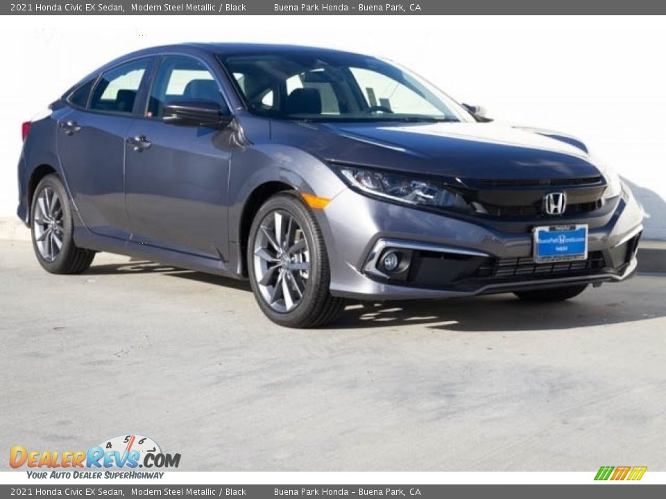 2021 Honda Civic EX Sedan Modern Steel Metallic / Black Photo #1