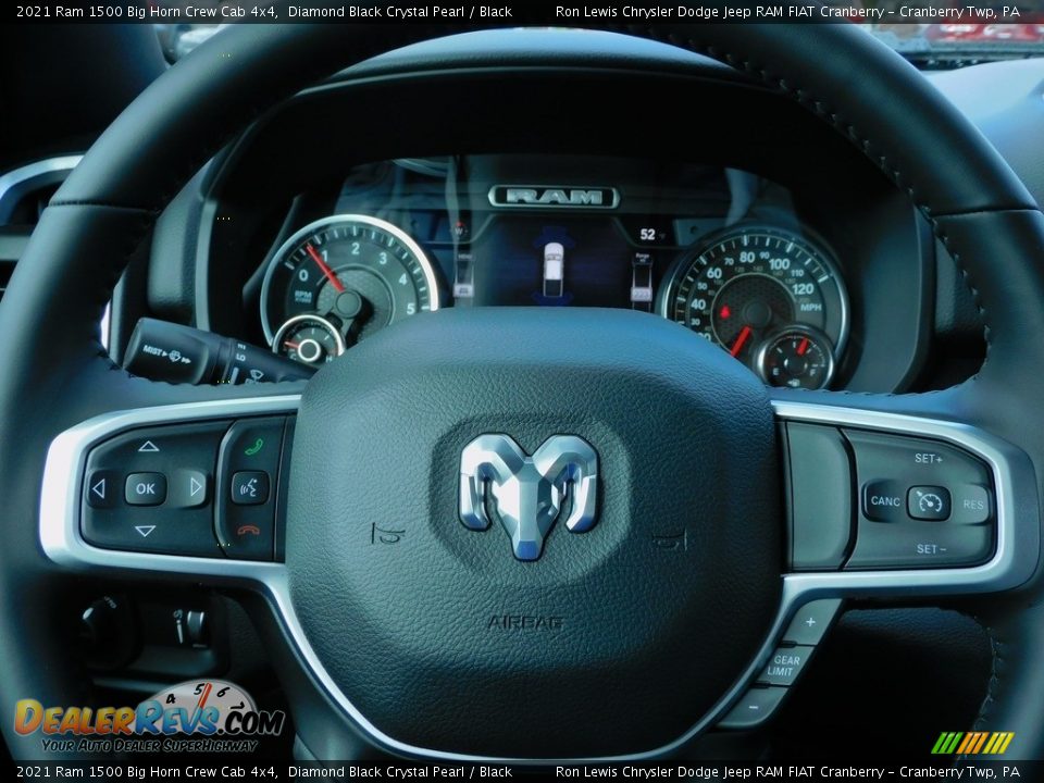 2021 Ram 1500 Big Horn Crew Cab 4x4 Diamond Black Crystal Pearl / Black Photo #19