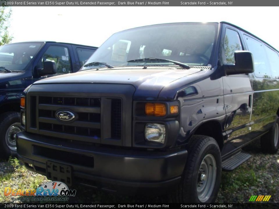 2009 Ford E Series Van E350 Super Duty XL Extended Passenger Dark Blue Pearl / Medium Flint Photo #1
