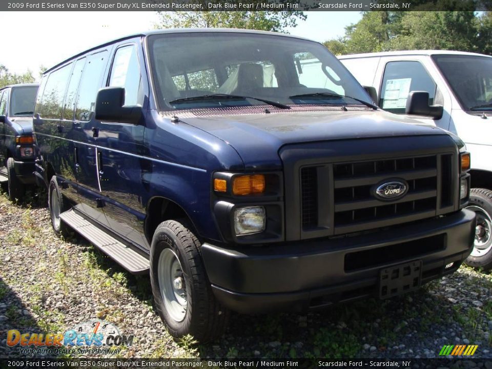 2009 Ford E Series Van E350 Super Duty XL Extended Passenger Dark Blue Pearl / Medium Flint Photo #3