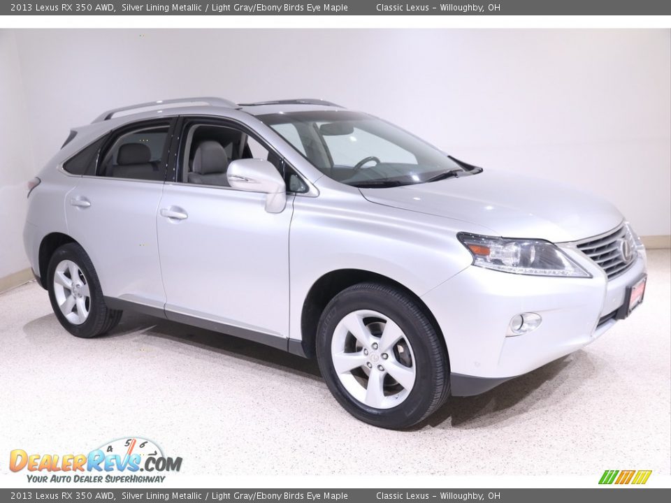 2013 Lexus RX 350 AWD Silver Lining Metallic / Light Gray/Ebony Birds Eye Maple Photo #1