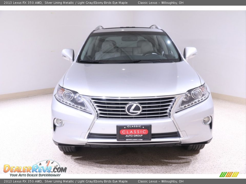 2013 Lexus RX 350 AWD Silver Lining Metallic / Light Gray/Ebony Birds Eye Maple Photo #2