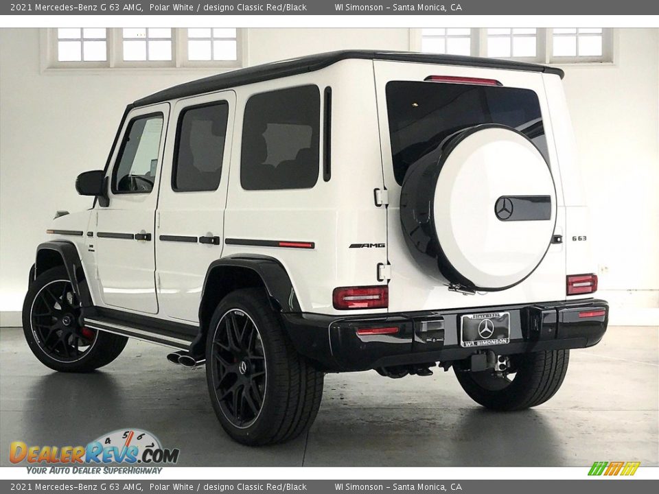 2021 Mercedes-Benz G 63 AMG Polar White / designo Classic Red/Black Photo #2