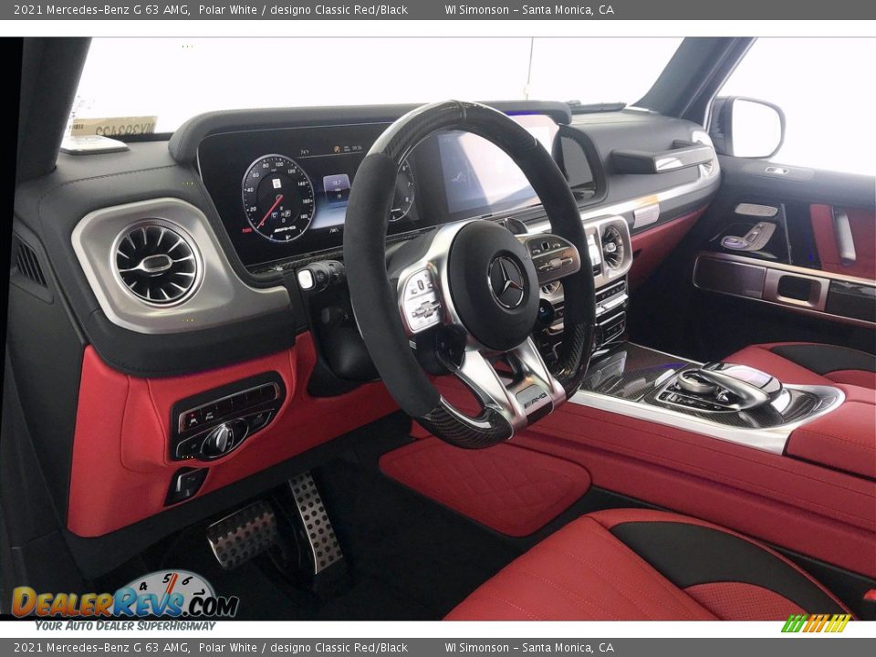 2021 Mercedes-Benz G 63 AMG Polar White / designo Classic Red/Black Photo #4