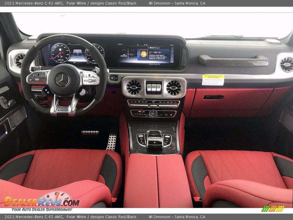 2021 Mercedes-Benz G 63 AMG Polar White / designo Classic Red/Black Photo #6