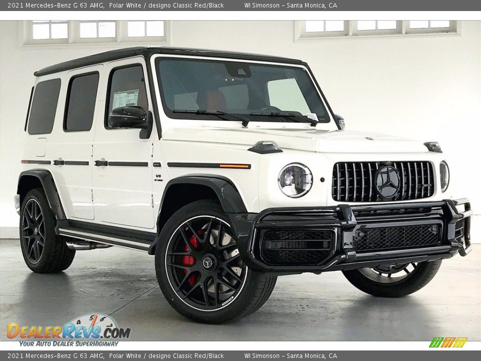 2021 Mercedes-Benz G 63 AMG Polar White / designo Classic Red/Black Photo #12