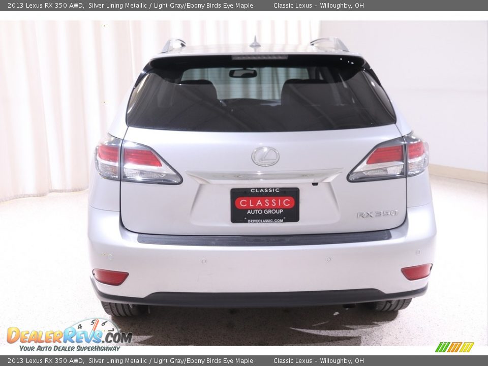 2013 Lexus RX 350 AWD Silver Lining Metallic / Light Gray/Ebony Birds Eye Maple Photo #17