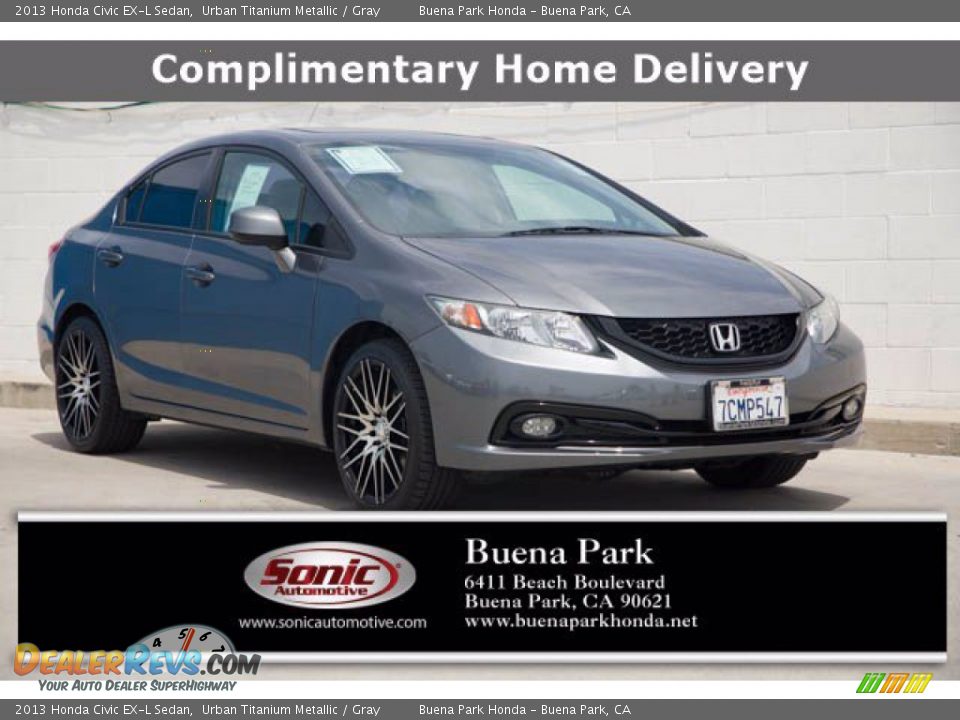 2013 Honda Civic EX-L Sedan Urban Titanium Metallic / Gray Photo #1