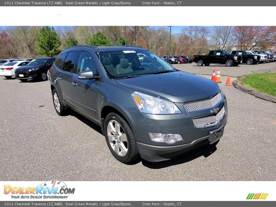 2011 Chevrolet Traverse LTZ AWD Steel Green Metallic / Light Gray/Ebony Photo #1